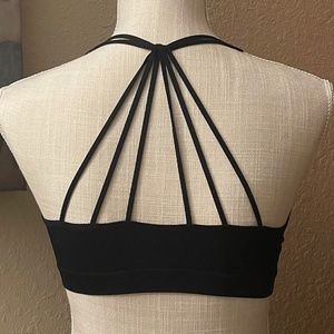 anemone strappy black stretch bralette, one size